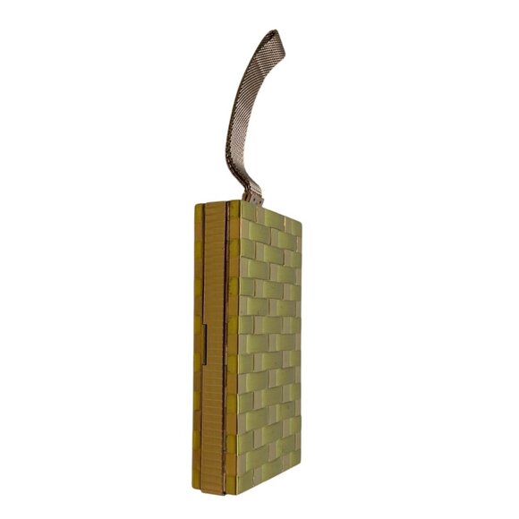 Vintage Evans Gold Tone Woven Design With Mirror & Lipstick Holder Makeup Case - Picture 3 of 7